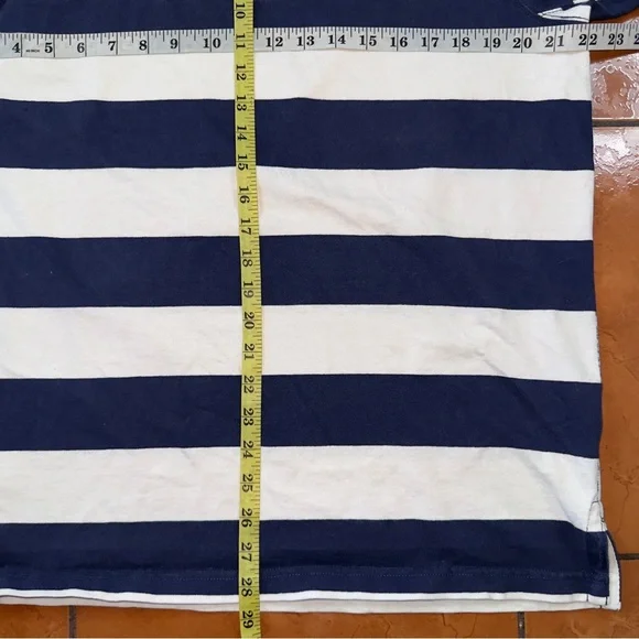 Polo Ralph Lauren Rugby Shirt L Striped Green Collar Custom Fit - Picture 4 of 7